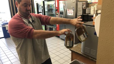 Nick throwing out some pre made HEB meals