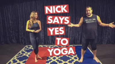 Nick says yes to yoga