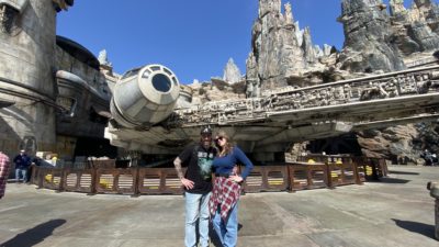 cj and the millennium falcon at Disney