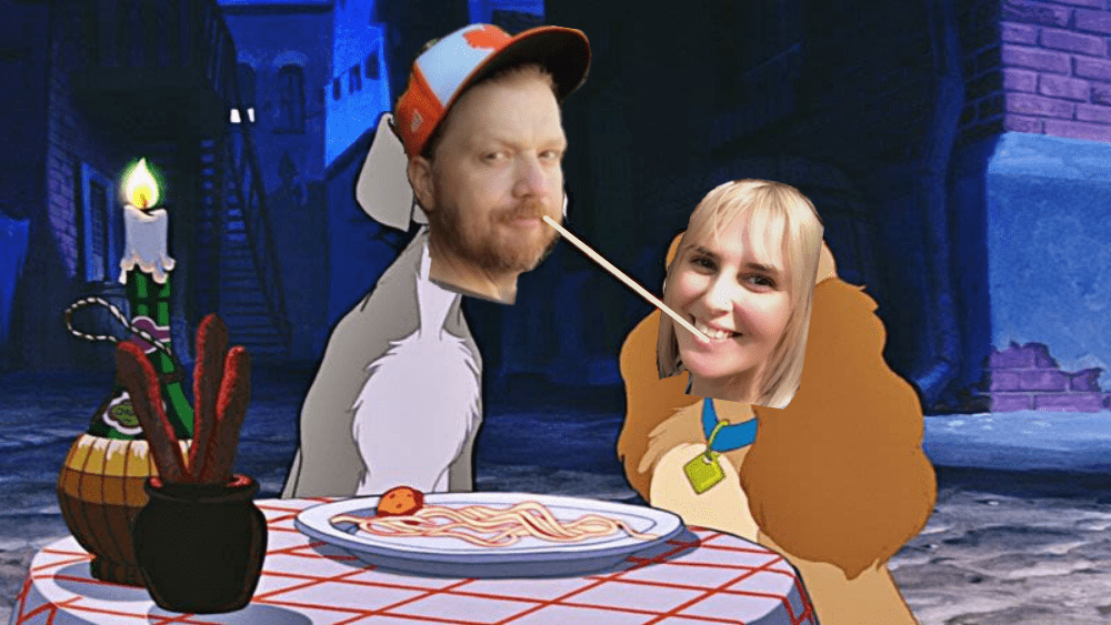 Jason and Bumblina as Lady and the Tramp