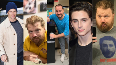 A collage of Tom Brady, Jason, Nick, Timothée Chalamet, and Fat Jason