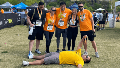 Nick and friends after finishing the 10K