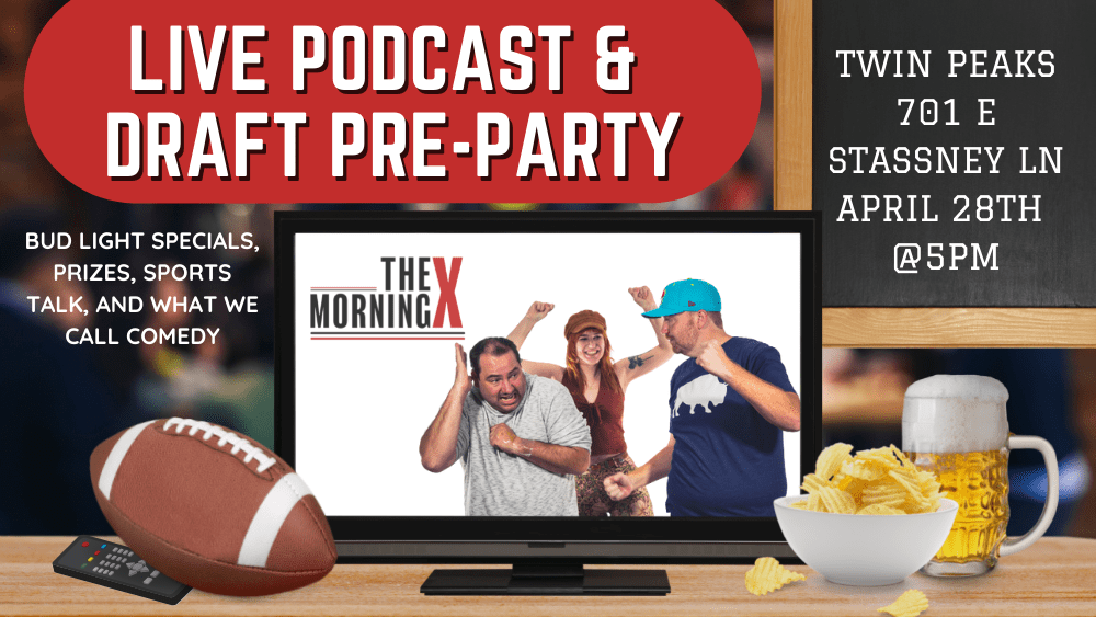 Live podcast and draft pre party poster
