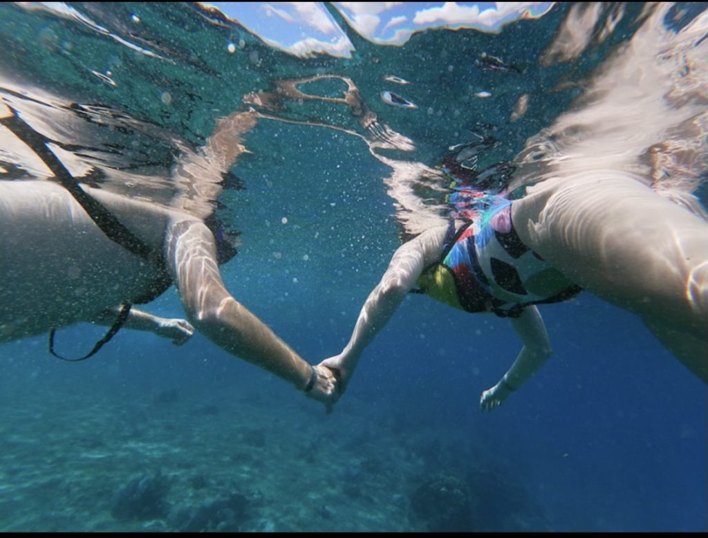 jason and his girlfriend snorkeling in mexico