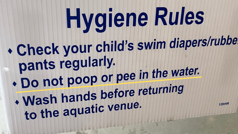 The weird hygiene rules at the pool that tell people not to poop or pee