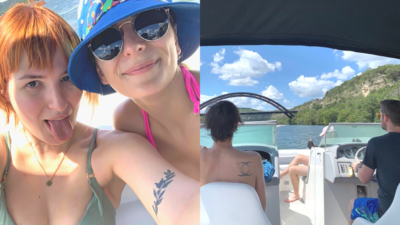 Emily and friends on a boat in austin