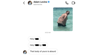Jason showing his butt photoshopped into the Adam Levine messages scandle meme