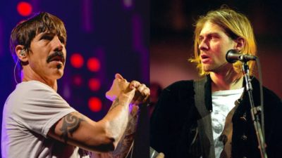 Red Hot Chili Peppers and Kurt Cobain of Nirvana