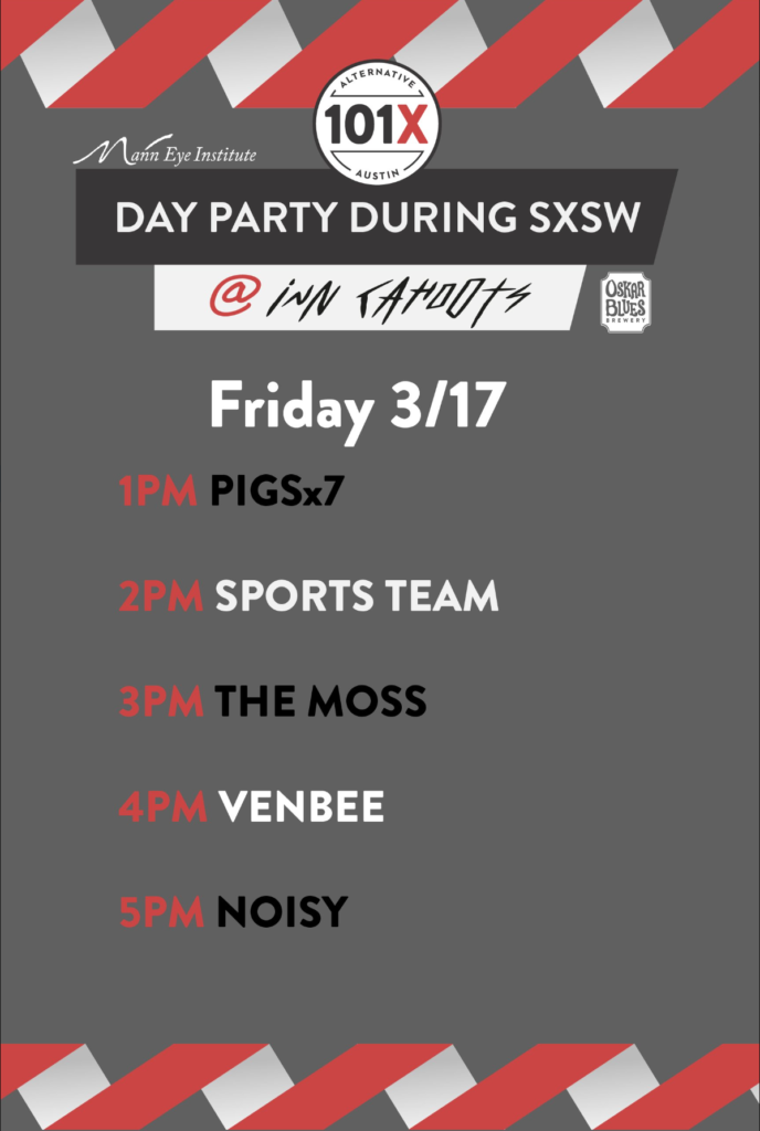 friday graphic sxsw day parties on 101x 2023