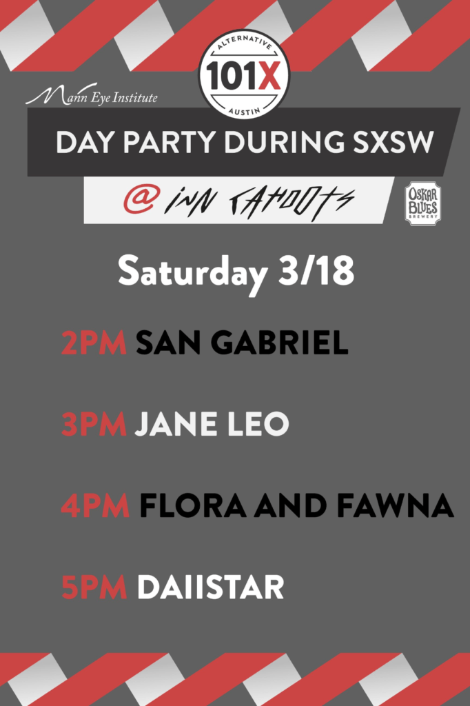 Saturday SXSW Day Parties with 101X 2023 lineup