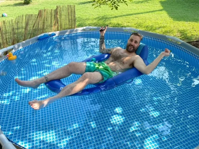 cj morgan in a pool