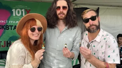 hozier builds a lego minifgure on the cj morgan show at acl fest, 101x austin