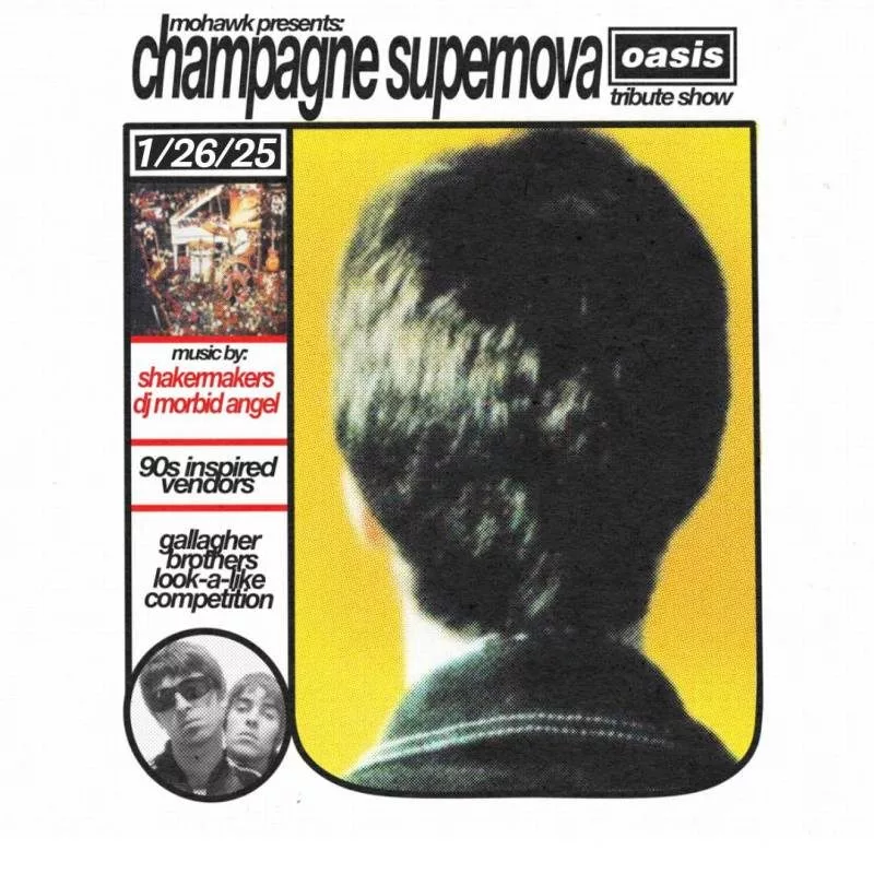 Champagne Supernova, Oasis Cover Band playing this Sunday at the Mohawk