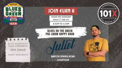 Join EvanX at Juliet Italian Kitchen for a Blues on the Green Happy Hour!