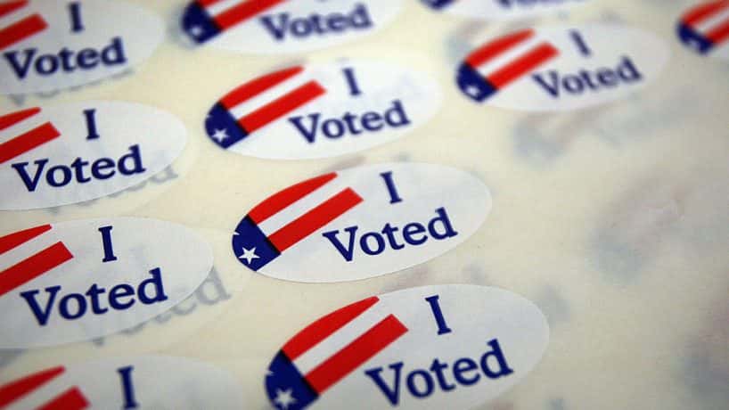 A sheet of "I Voted" stickers.