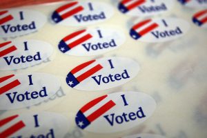 sheet of "I Voted" stickers (David McNew/Getty)