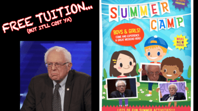 A advertisement flyer for Bernie Sanders Socialist Summer Camp.