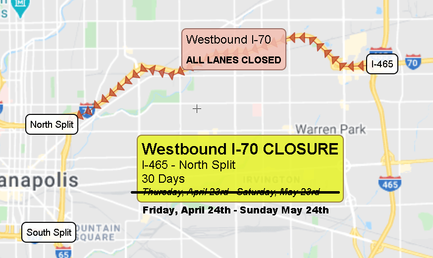 Westbound I-70 Closure