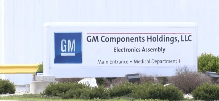 A sign for GM Components Holding, LLC, in Kokomo, Indiana.