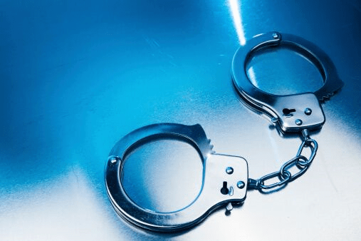 A photo of handcuffs police use on criminals.
