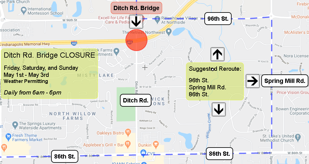 Ditch Rd. Bridge Closure