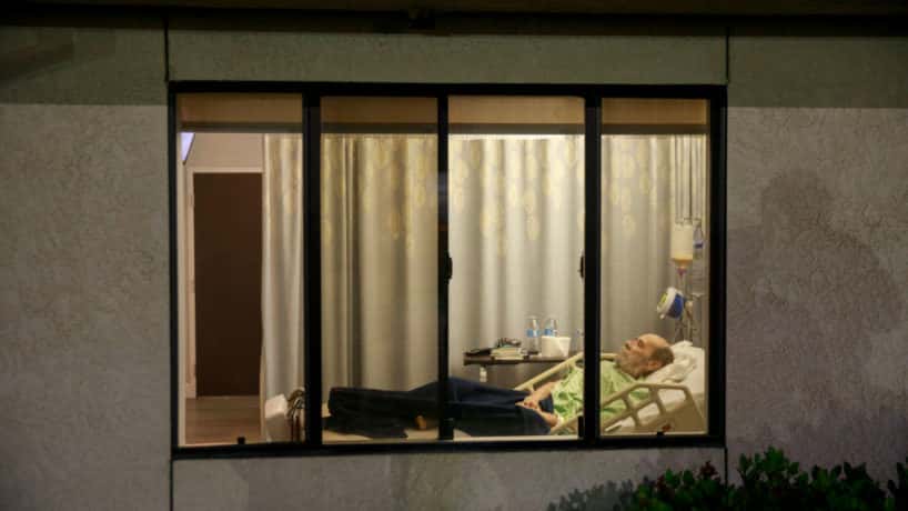 Man through window at nursing home