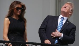 Trump stares into sun