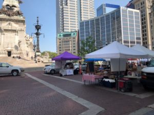 The farmer's market on Monument Circle