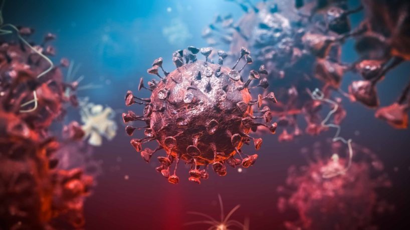 3d render of coronavirus outbreak and influenza disease virus. medical concept