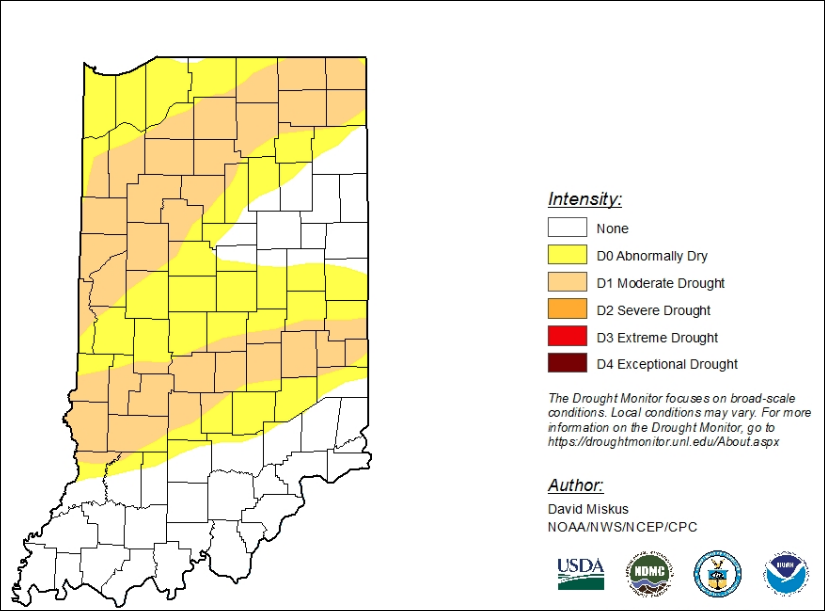 Indiana Drought Map