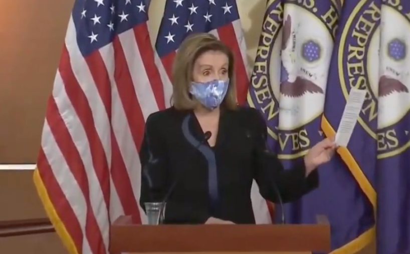 CSPAN Video Feed of Nancy Pelosi answering questions at a Friday afternoon Press conference.