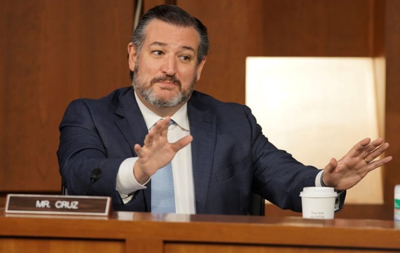 Sen. Ted Cruz (R-Texas) speaks during a Senate Judiciary Committee business meeting prior to the fourth day for the confirmation hearing of President Donald Trumps Supreme Court nominee Judge Amy Coney Barrett on October 15, 2020 in Washington, DC. Barrett was nominated by President Donald Trump to fill the vacancy left by Justice Ruth Bader Ginsburg who passed away in September. (Photo by Greg Nash-Pool/Getty Images)