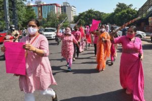 Women in India protesting