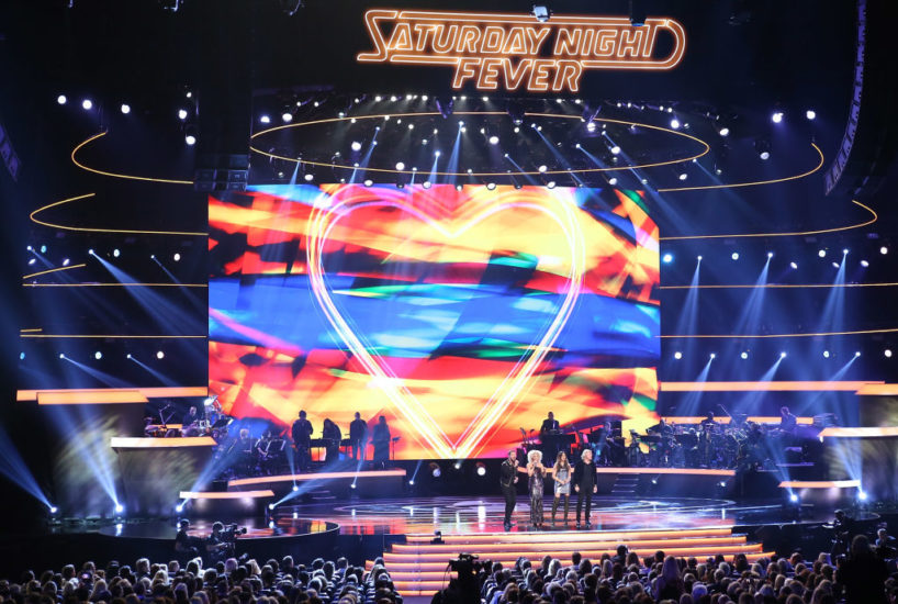 Jimi Westbrook, Karen Fairchild, Kimberly Schlapman, and Phillip Sweet of music group Little Big Town perform onstage during the Stayin' Alive: A GRAMMY Salute To The Music Of The Bee Gees held at Microsoft Theater on February 14, 2017 in Los Angeles, California. (Photo by Michael Tran/FilmMagic)