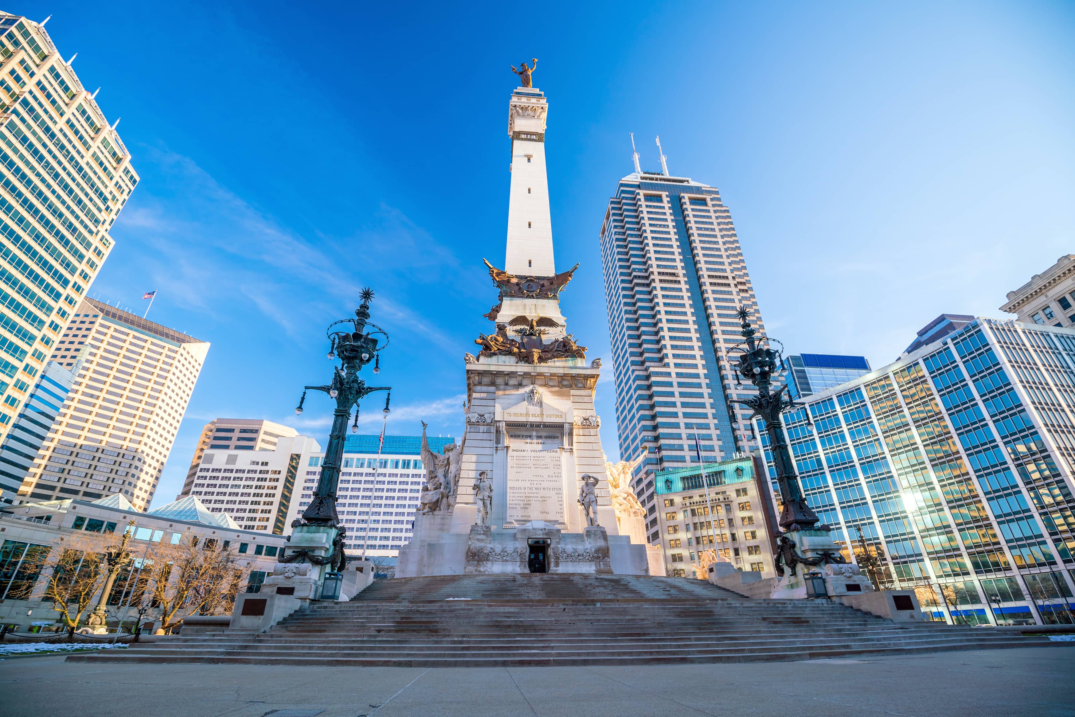Monument Circle Closed Out of Caution Tuesday Evening 93.1FM WIBC