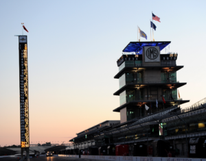 The Pagoda and pit lane at Indianapolis Motor Speedway.