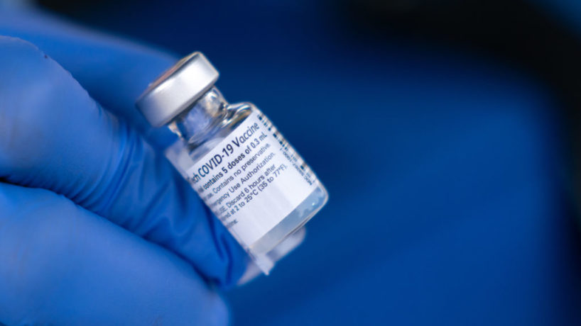 A vial of coronavirus vaccine.