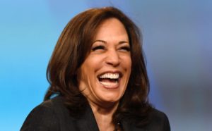 U.S. Sen. Kamala Harris (D-CA) laughs while speaking at the "Conversations that Count" event during the Black Enterprise Women of Power Summit at The Mirage Hotel & Casino on March 1, 2019 in Las Vegas, Nevada. Harris is campaigning for the 2020 Democratic nomination for president.
