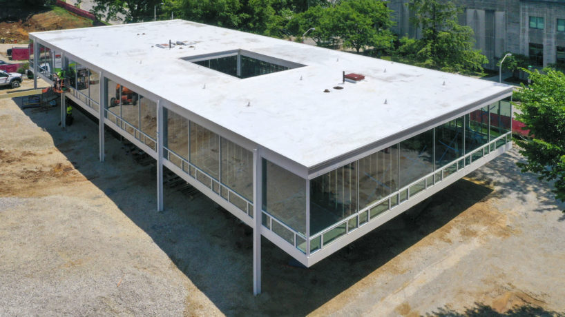 Overhead view of the Mies Building at Indiana University