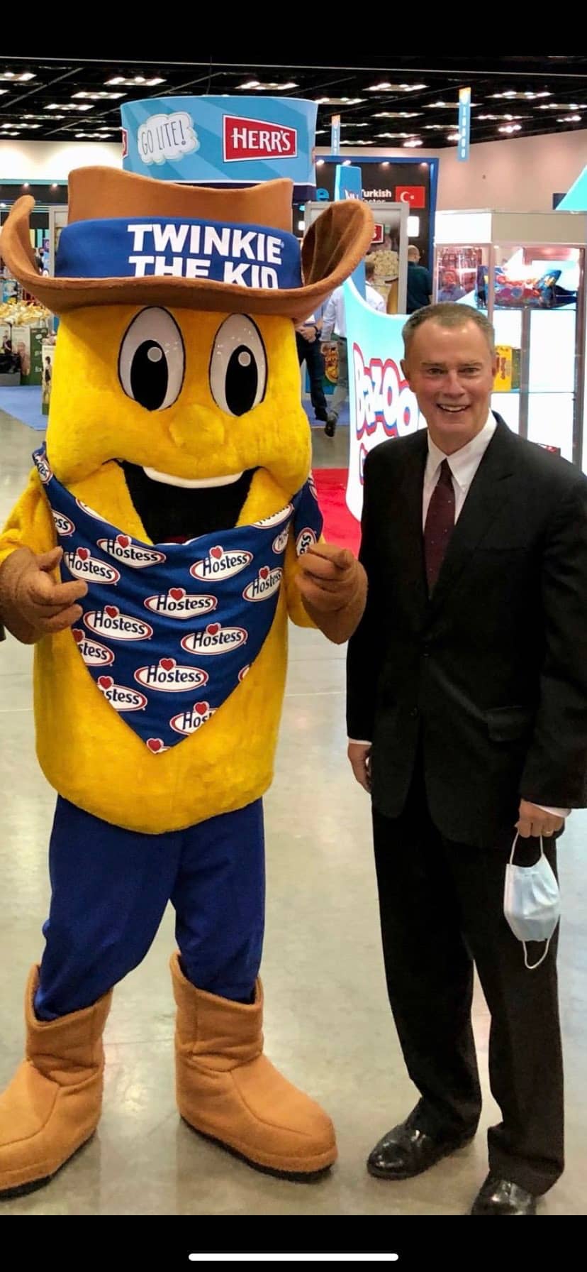 Indy Mayor Joe Hogsett Enjoys some time with the Twinkie Man. Photo: WIBC