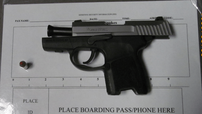 A loaded handgun found in a traveler's carry-on luggage at Fort Wayne International Airport.