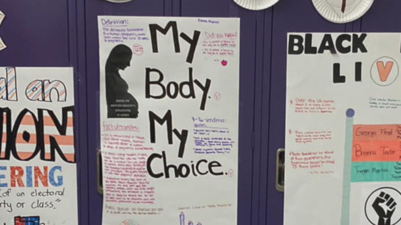 A photo of flyers at Muncie Central High School