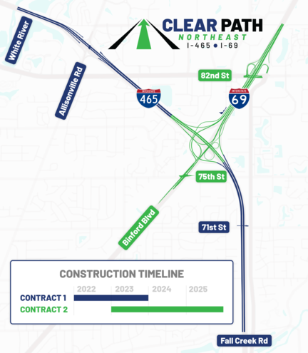 A map of the Clear Path 465 project.