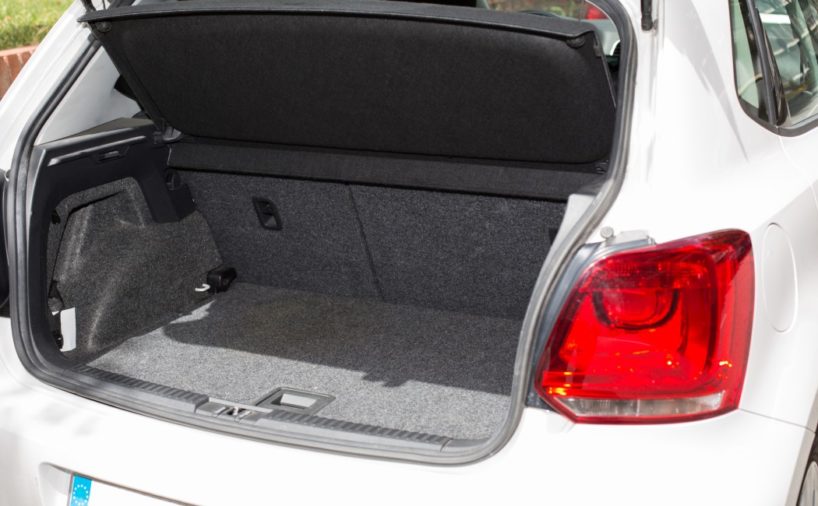 Trunk open and clean car to enter luggage