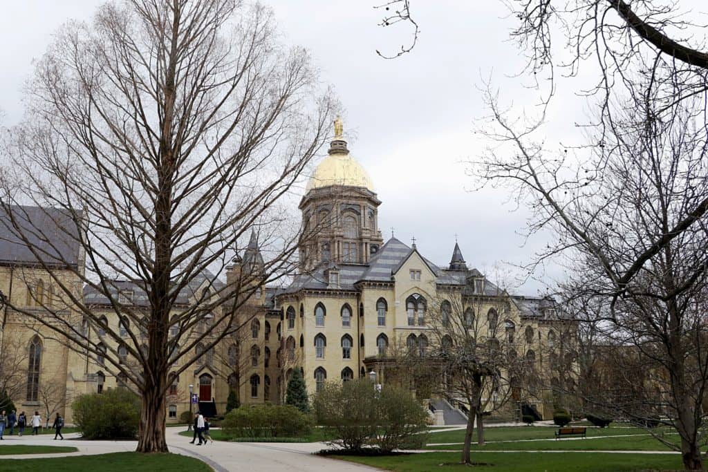 Golden Dome on the campus of University of Notre Dame in South Bend, Indiana