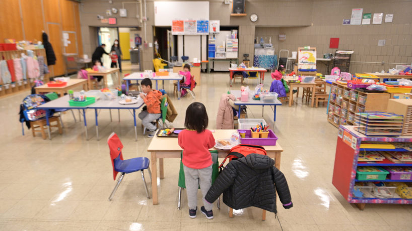 A view of Pre-K students in classroom
