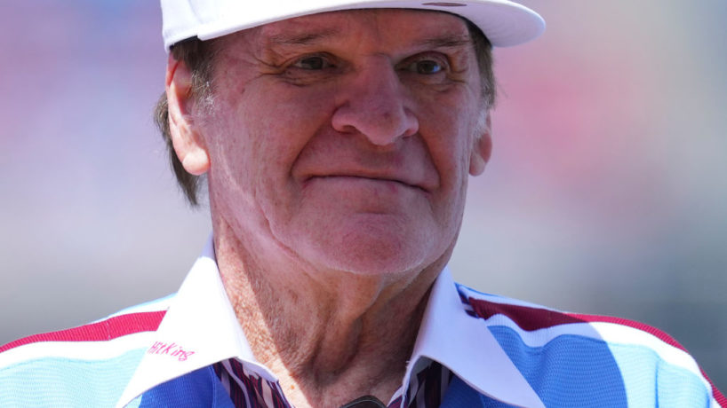 Former MLB player Pete Rose #14 of the Philadelphia Phillies looks on prior to the game against the Washington Nationals at Citizens Bank Park on August 7, 2022 in Philadelphia, Pennsylvania. The Phillies defeated the Nationals 13-1. (Photo by Mitchell Leff/Getty Images)