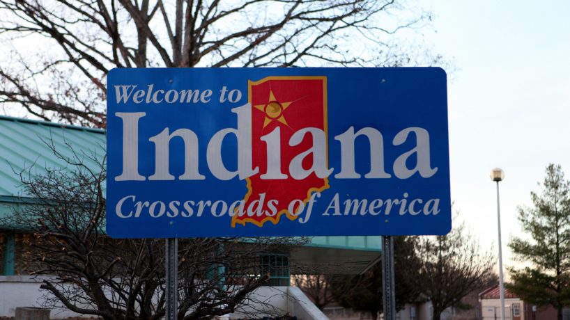 "Welcome To Indiana" billboard, in Clarksville, Indiana