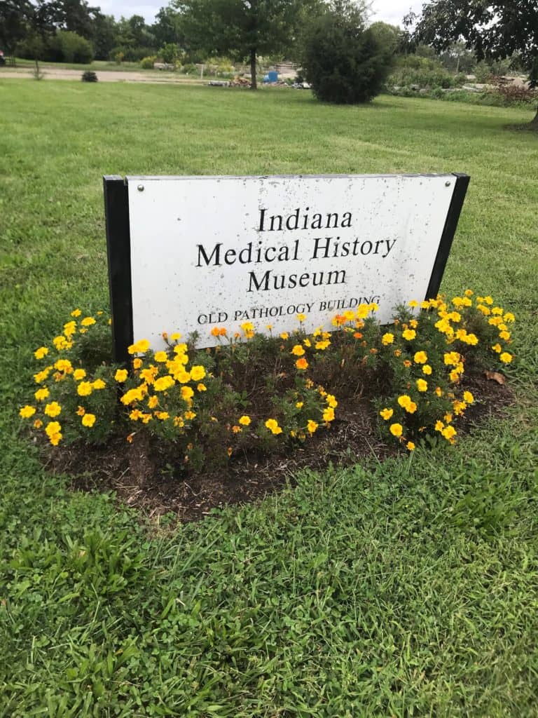 outdoor sign of Indiana Medical History Museum