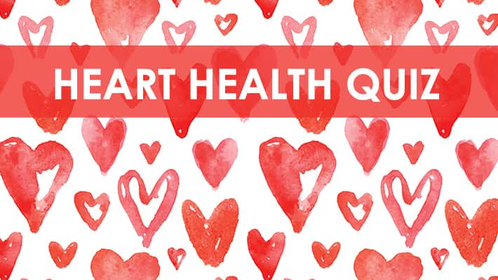 red watercolor hearts, heart health quiz